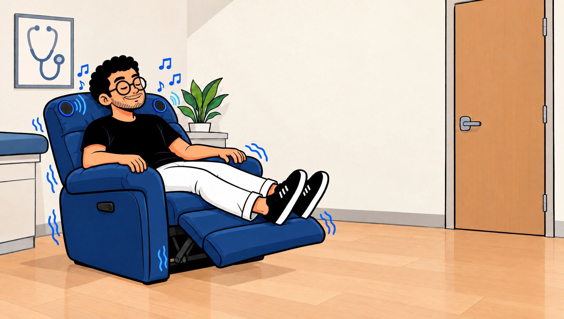 Foto: Ahora el sillón tiene bocinas y le da masaje